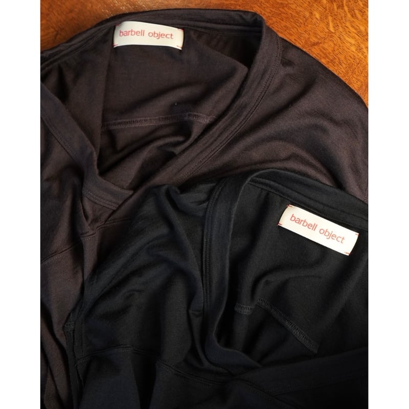 barbell object ウールノースリーブ(brown) barbell object / bo top (free) -KHAKI – and father