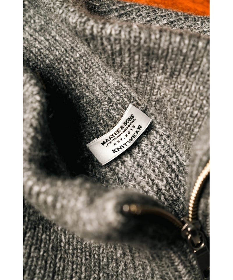 MAATEE&SONS RBALPACA-CASHMERE 畦ひょっとこ起毛ZIP SWEAT MAATEE&SONS RBALPACA-CASHMERE 畦ひょっとこ起毛ZIP SWEAT