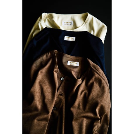MAATEE&SONS WASHABLE SILK HENLEY NECK L/S | Mus