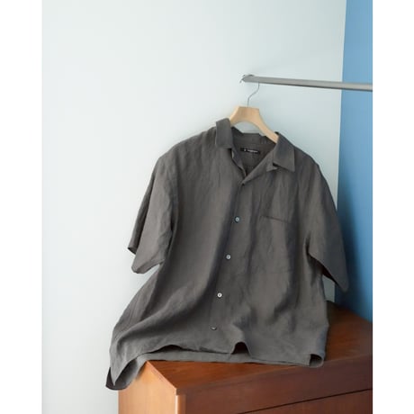 MAATEE&SONS FINE HEMP S/S OPEN COLLAR SHART