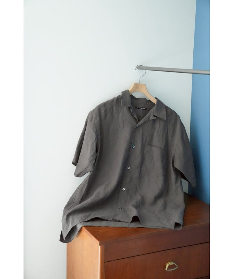 MAATEE&SONS FINE HEMP S/S OPEN COLLAR SHART | M