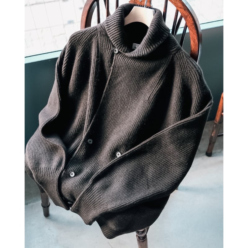 MAATEE&SONS Ex. CASHMERE SHAWL COLLAR CARDIGAN