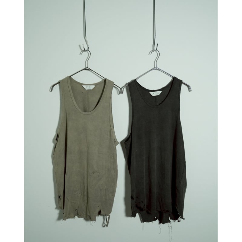 トップス 25SUMMER ANCELLM DAMAGED TANK TOP GRAY DAMAGE TANK TOP(GRAY) – ANCELLM