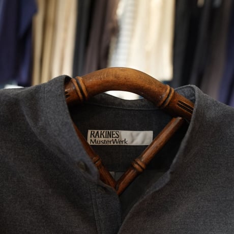 RAKINES Ex. Brushed Moleskin Stand collar shirt
