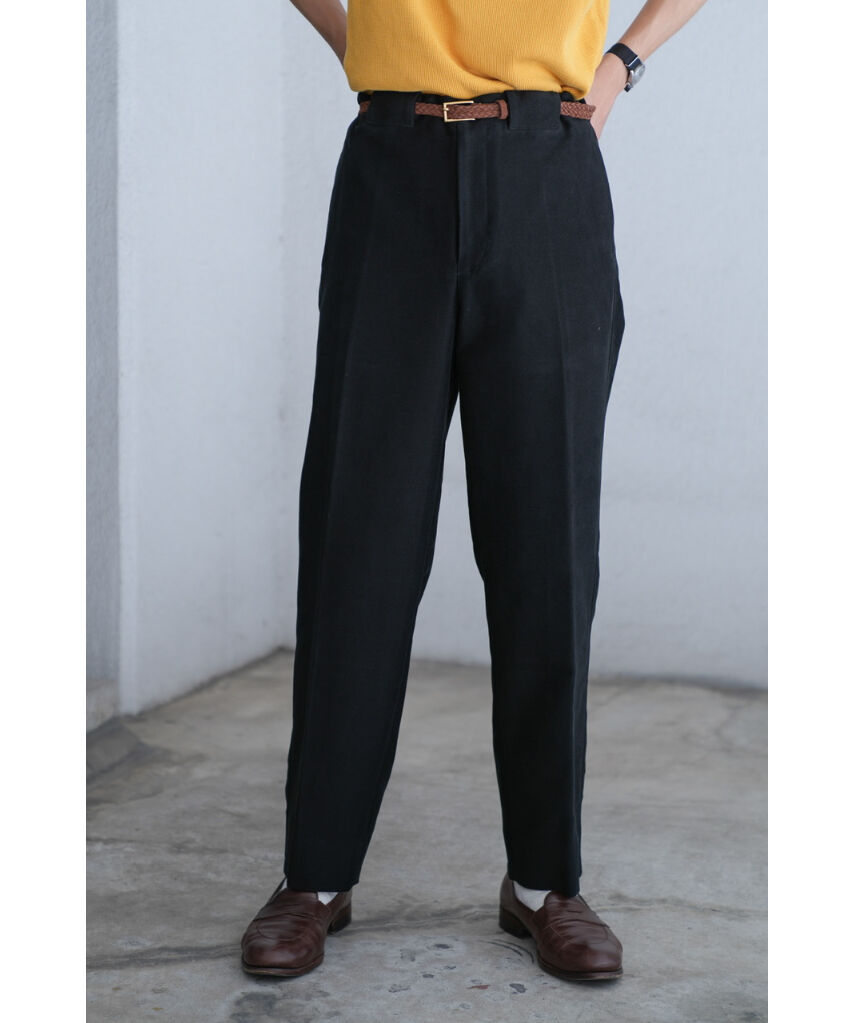 【NONNOTTE】2 TACK WIDE TAPERED TROUSERS NONNOTTE 2-Tuck Wide Tapered Trouser Hard Twist