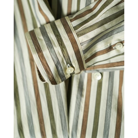MAATEE&SONS Si/C STRIPE BAND COLLAR SHIRTS