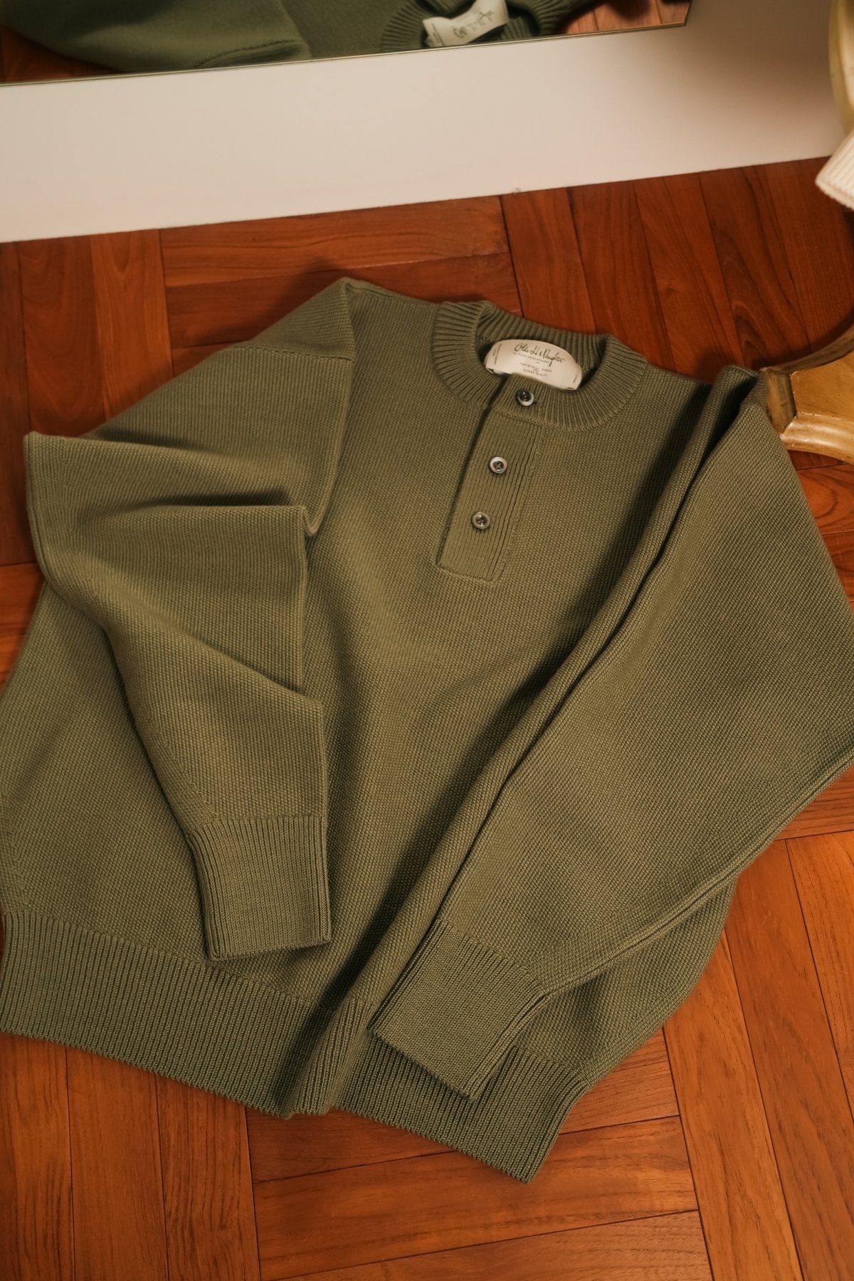 Olde H & Daughter WOOSTED WOOL HENLEY NECK P/O Olde H & Daughter WOOSTED WOOL HENLEY NECK P/O