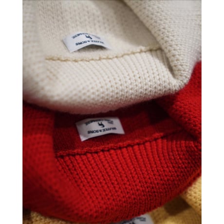 MAATEE&SONS CASHMERE LOW GAUGE POLO SKIPPER SWEATER