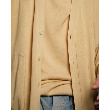 Olde H & Daughter Ex. GOLDEN SILK PLAIN STITCH CARDIGAN