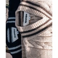 slopeslow Camel Cashmere CABLE HAND KNITTING CRICKET SWEATER