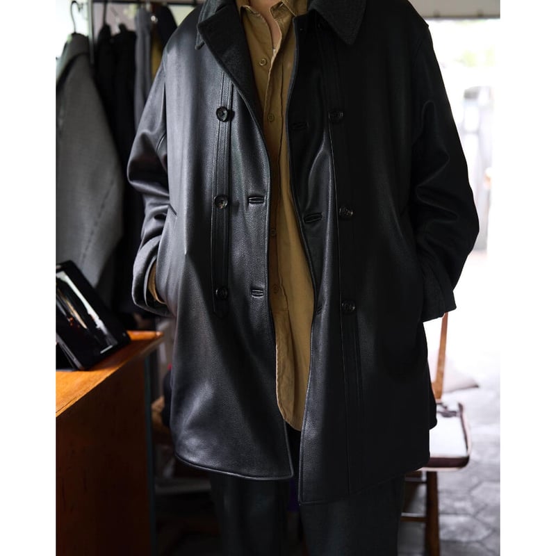 ジャケット・アウター MAATEE&SONS 23AW LAMB LEATHER CAR COAT Lamb