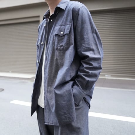 MAATEE&SONS アマ撚りSHAMBRAY CARGO SHIRTS