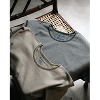 Olde Homesteader "YOUTH" MOIRE STRIPE JERSEY CREW NECK LONG SLEEVE