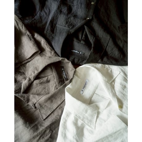 MAATEE&SONS FINE HEMP S/S OPEN COLLAR SHART