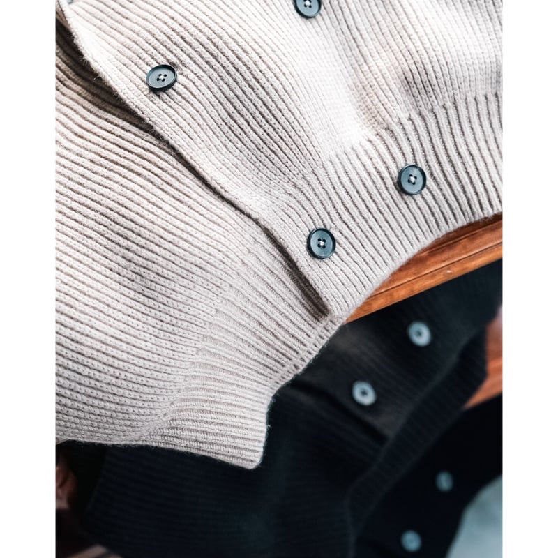 MAATEE&SONS Ex. CASHMERE SHAWL COLLAR CARDIGAN