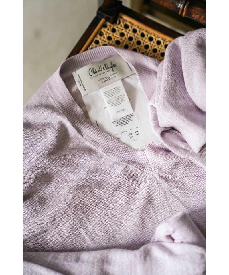 Olde H&Daughter LINEN SILK PLAIN STITCH V NECK Olde H&Daughter LINEN SILK PLAIN STITCH V NECK