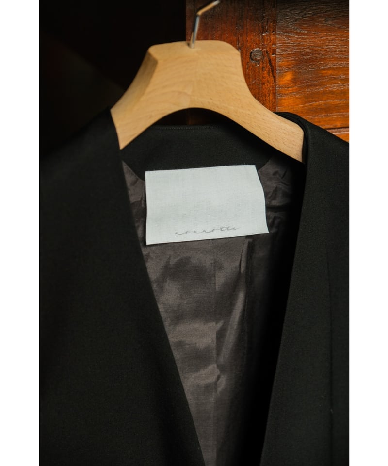 nonnotte Wool Gabardine Draping No Collar N Jac