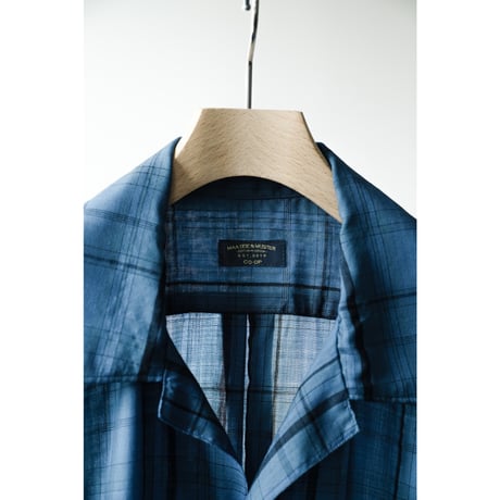 MAATEE&SONS Ex."H WOOL PLAID" OPEN COLLAR SHIRTS FRINGE