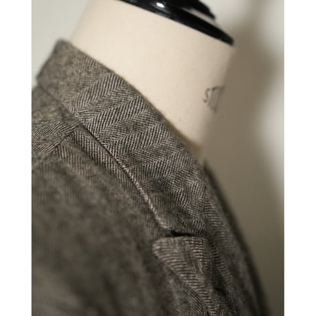 MAATEE&SONS DOUBLE WASHED GATHER TAILORED "LINEN ALPACA HERRINGBONE"
