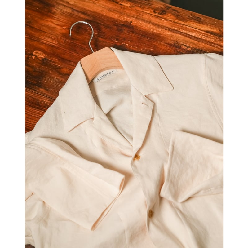 新品 MAATEE&SONS シャツジャケット リネンシルク 二重織 サイズ1 MAATEE＆SONS シャツ ジャケット リネンシルク 二重織 , Chacoal