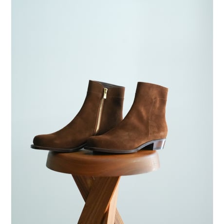 Post Production Side Zip Boots "Calf Suede"