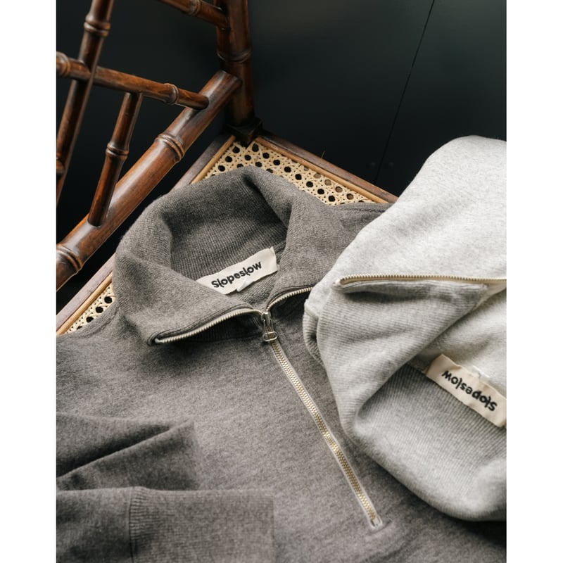 Slopeslow Ex.WOOL FRENCH TERRY HALF ZIP SWEATSH