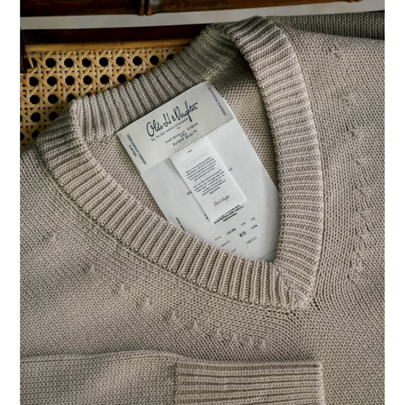 Olde H&Daughter TWIST WOOL V NECK P/O | MusterWerk