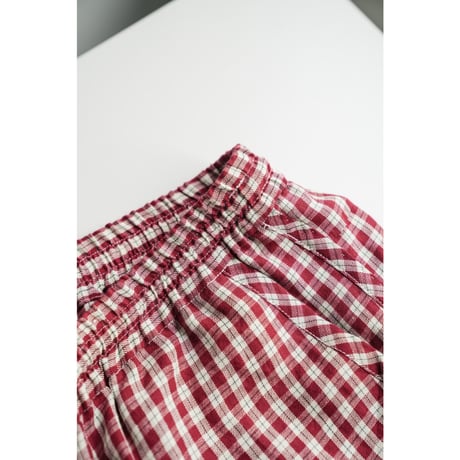 MAATEE&SONS Ex. "LINEN/SILK CK" S.S. SHORTS "PORORI"