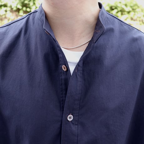 RAKINES Ex. Drizzle chambray Stand collar shirt