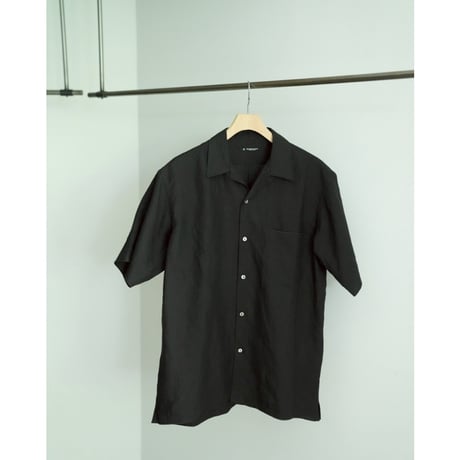 MAATEE&SONS FINE HEMP S/S OPEN COLLAR SHART