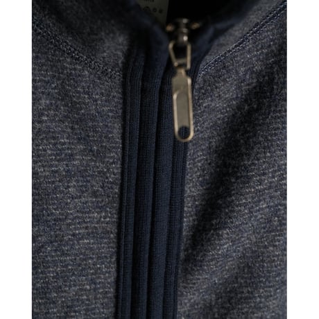 YE OLDE & NEW MAN "RANDONNEUR" WOOL FLEECE HIGH NECK LINER CARDIGAN