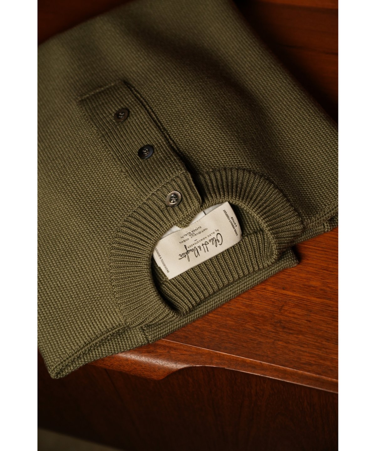 Olde H & Daughter WOOSTED WOOL HENLEY NECK P/O Olde H & Daughter WOOSTED WOOL HENLEY NECK P/O