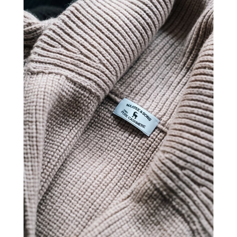 MAATEE&SONS Ex. CASHMERE SHAWL COLLAR CARDIGAN