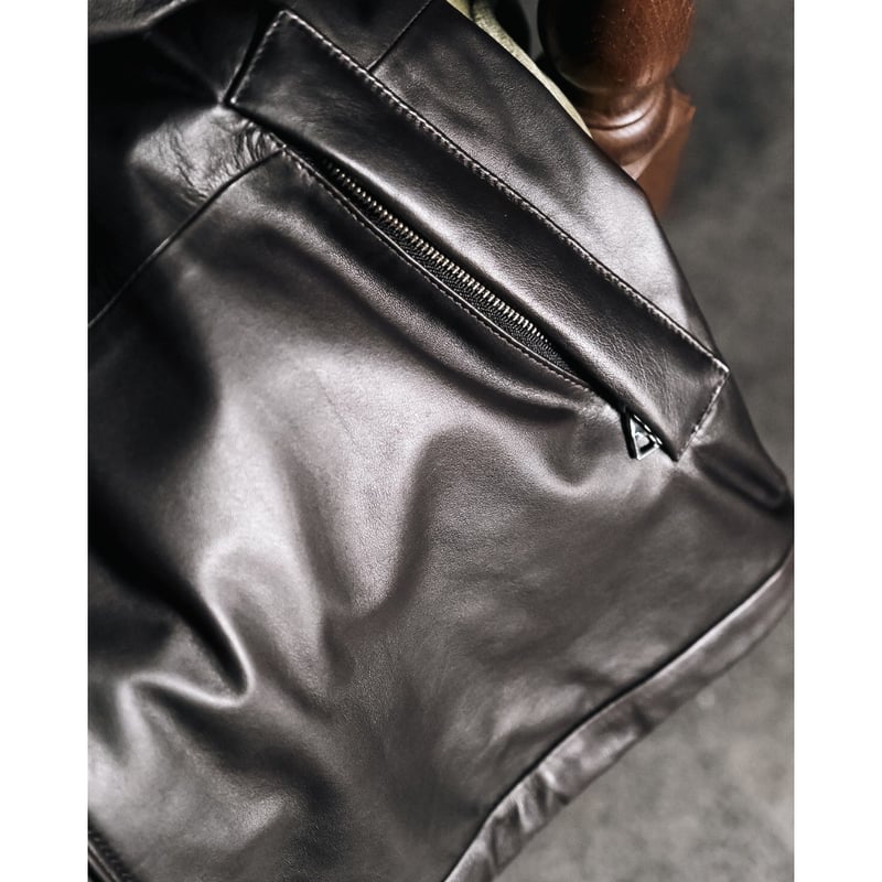 MAATEE&SONS SHEEP GLOVE LEATHER FULL ZIP ANORAK