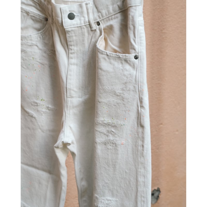 ANCELLM Ex. DAMAGE DENIM STRAIGHT 5P PANTS | Mu
