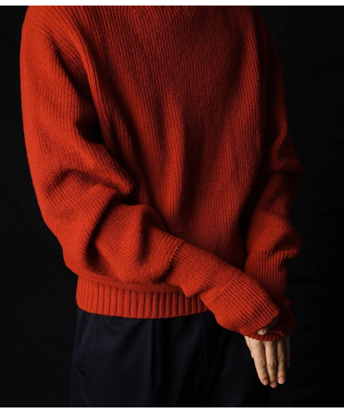 MAATEE&SONS 強撚SHETLAND FINE LAMB ARMY SWEATER |