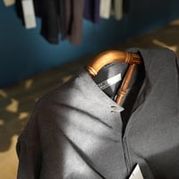 RAKINES Ex. Brushed Moleskin Stand collar shirt