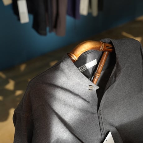 RAKINES Ex. Brushed Moleskin Stand collar shirt