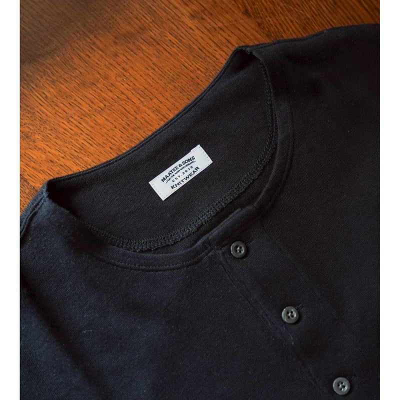 別注MAATEE&SONS Henley Neck Tee MAATEE&SONS /EX. HENLEY NECK L/S TEE (BLACK) | LiNN