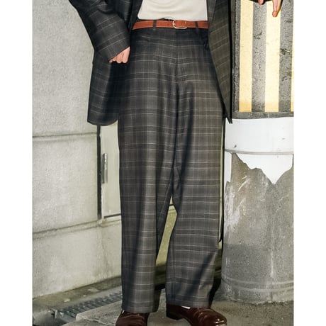 RAKINES Post-classical glen check 4- Lp pants