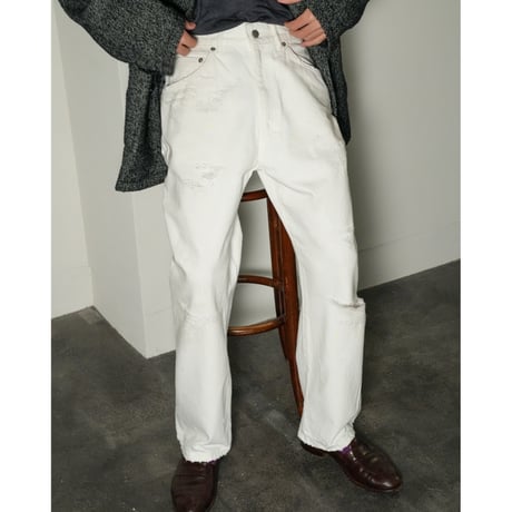 ANCELLM Ex. DAMAGE DENIM STRAIGHT 5P PANTS
