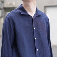 Aquellos Ojos Verdes  Ex. BISHU crepe Classic open collar shirt