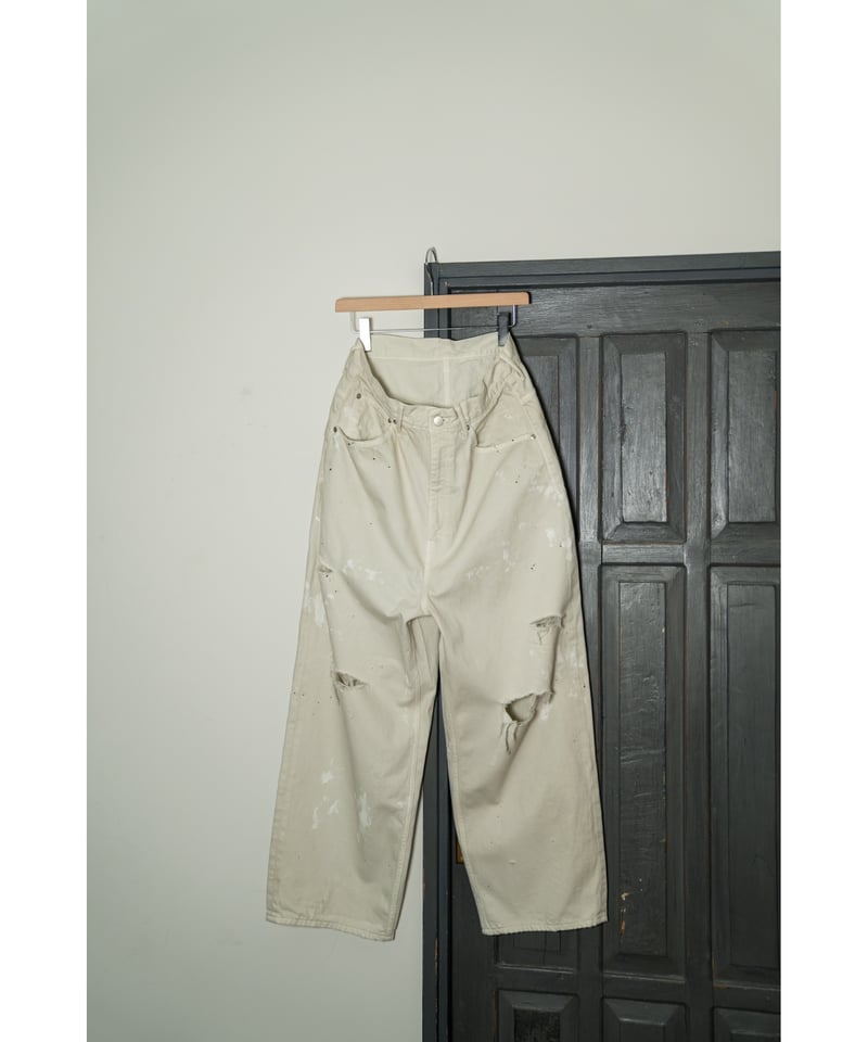 ANCELLM DAMAGE WIDE 5P DENIM PANTS | MusterWerk