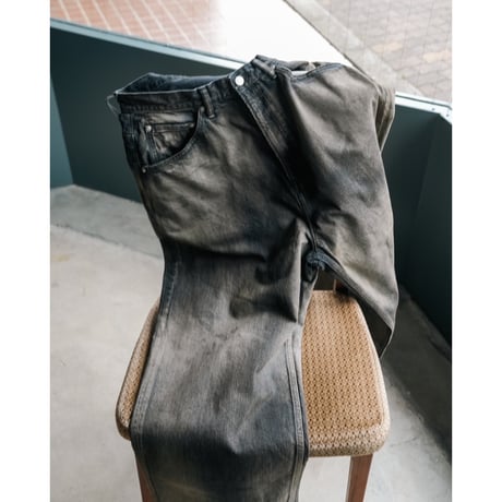 ANCELLM AGING WIDE DENIM 5P PANTS