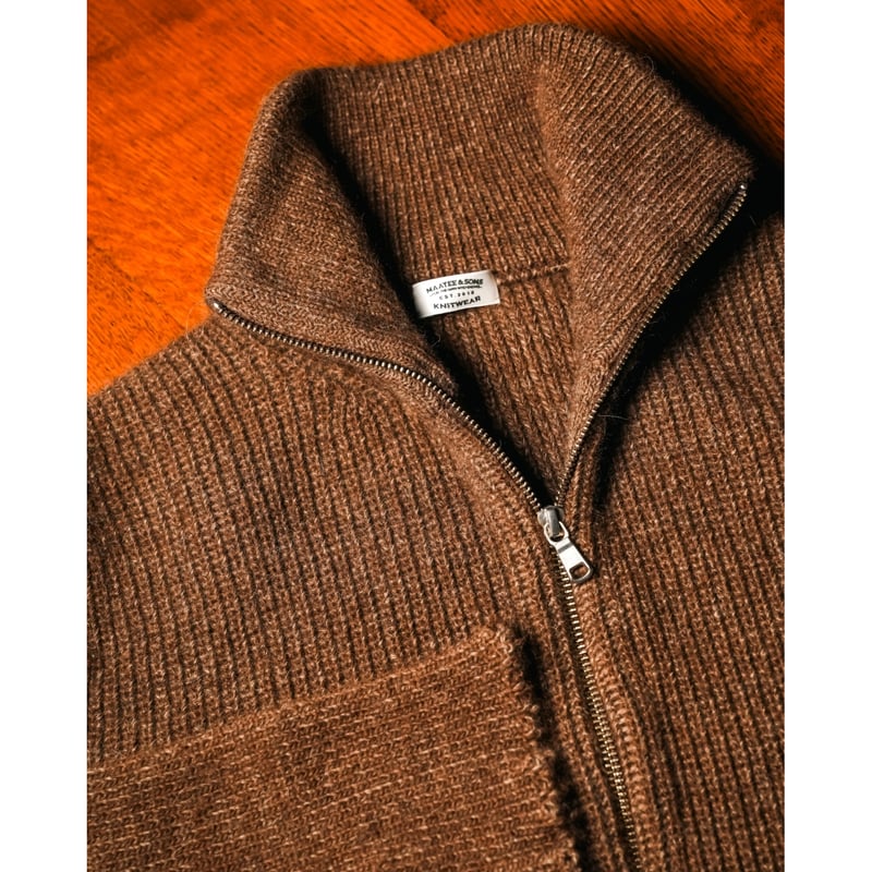 RBALPACA-CASHMERE/MINK 畦ひょっとこ起毛ZIP VEST fit=scale-down,w=1200