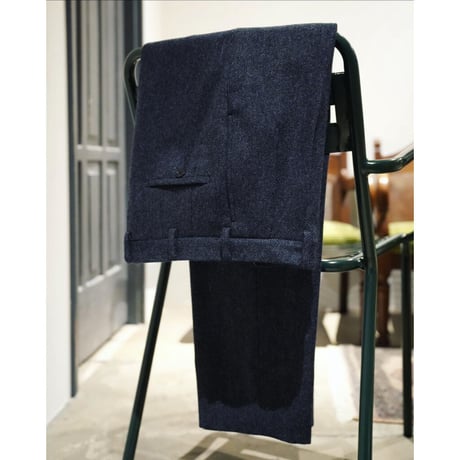 MAATEE&SONS Ex. TWEED HERRINGBONE 2INTUCK TAPERED TROUSERS