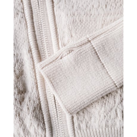 MAATEE&SONS JACQUARD ZIP ARMY SWEATER