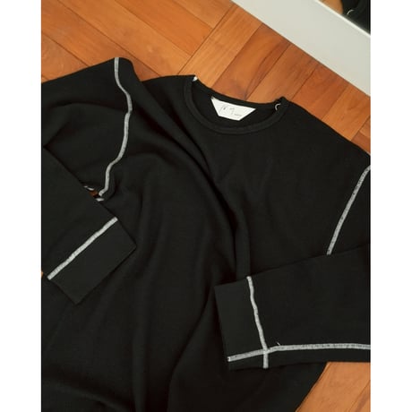ANCELLM DAMEGE WAFFLE CREW LS T-SHIRT