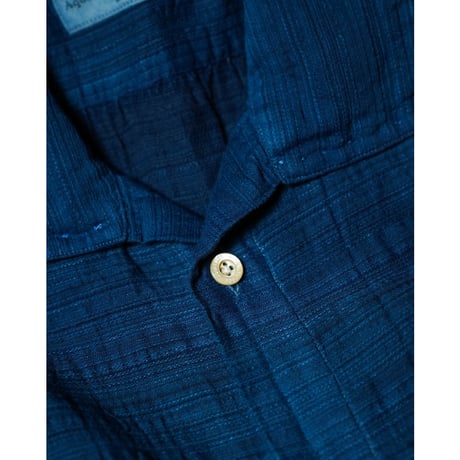 Aquellos Ojos Verdes Ex. "藍" Ethnic grosgrain Aloha shirt