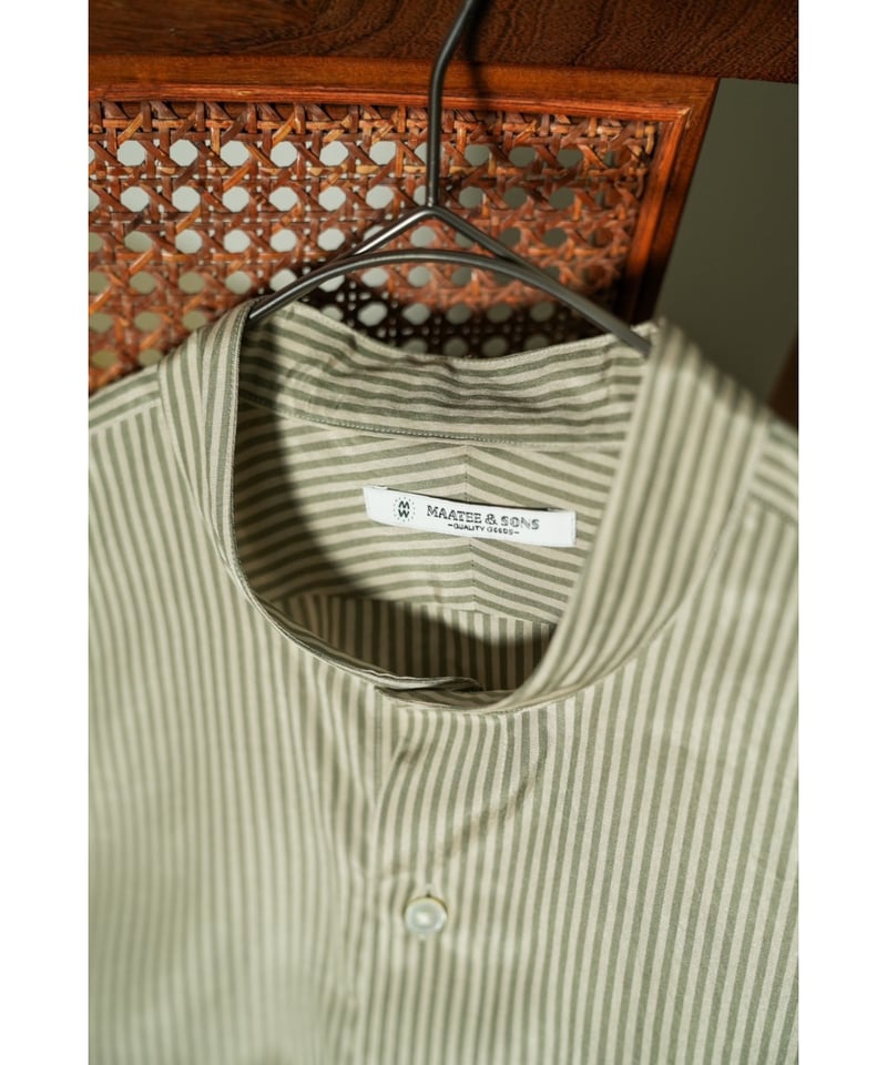 MAATEE&SONS Si/C STRIPE BAND COLLAR SHIRTS | Mu